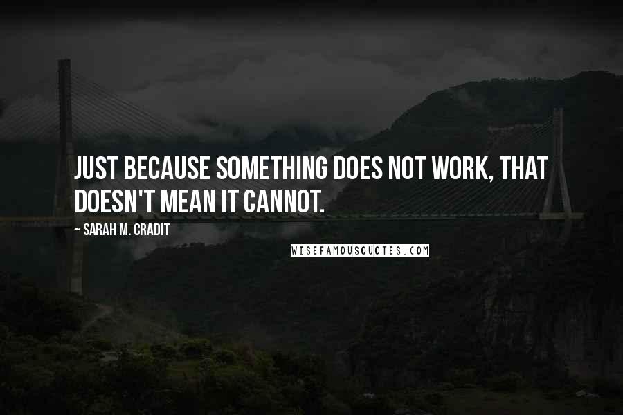 Sarah M. Cradit Quotes: Just because something DOES NOT work, that doesn't mean it CANNOT.