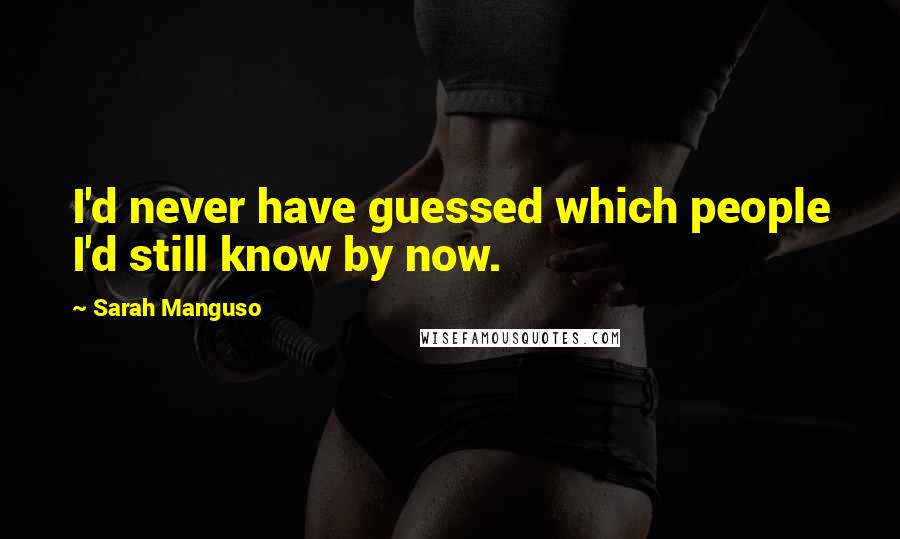 Sarah Manguso Quotes: I'd never have guessed which people I'd still know by now.