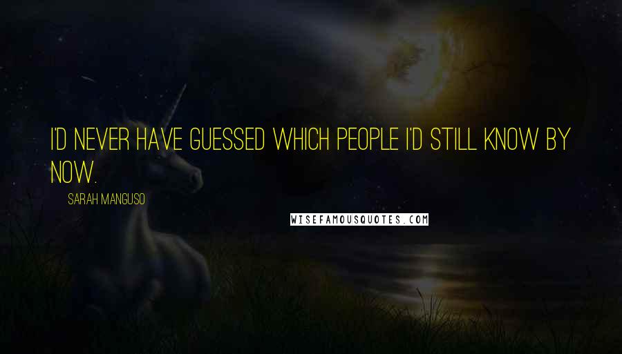 Sarah Manguso Quotes: I'd never have guessed which people I'd still know by now.