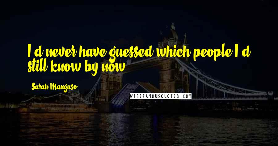 Sarah Manguso Quotes: I'd never have guessed which people I'd still know by now.