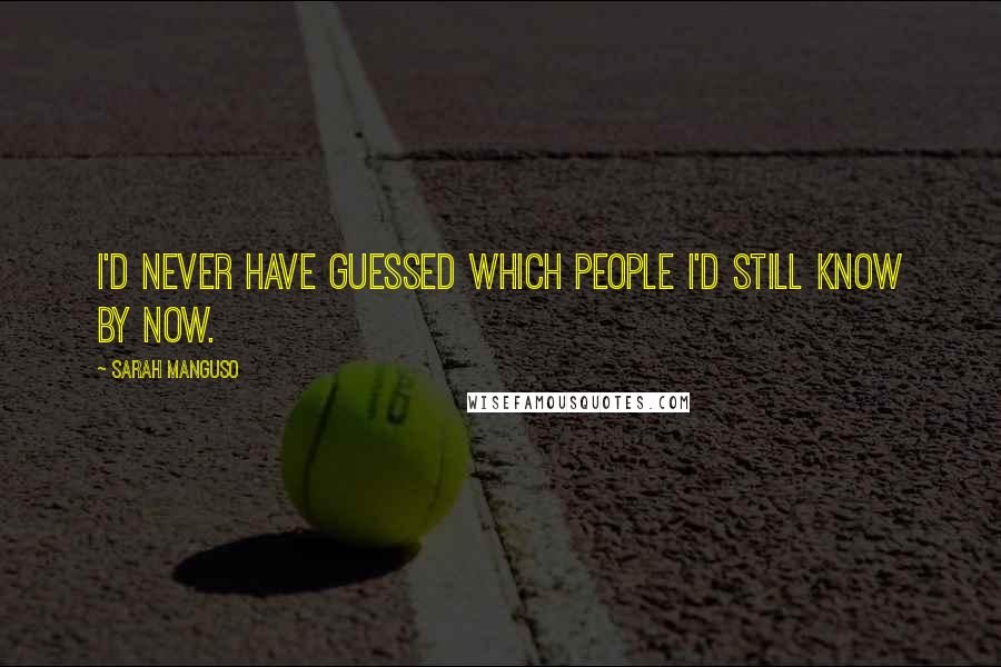 Sarah Manguso Quotes: I'd never have guessed which people I'd still know by now.