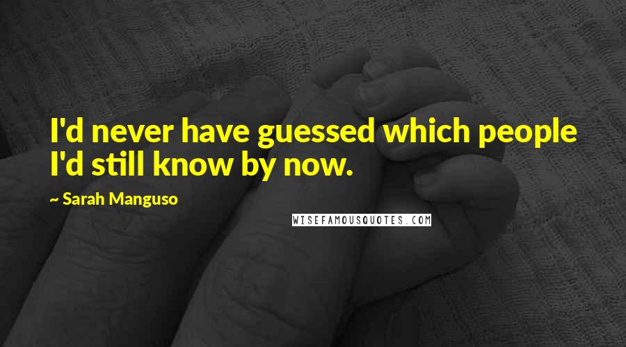 Sarah Manguso Quotes: I'd never have guessed which people I'd still know by now.