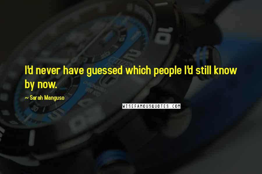 Sarah Manguso Quotes: I'd never have guessed which people I'd still know by now.
