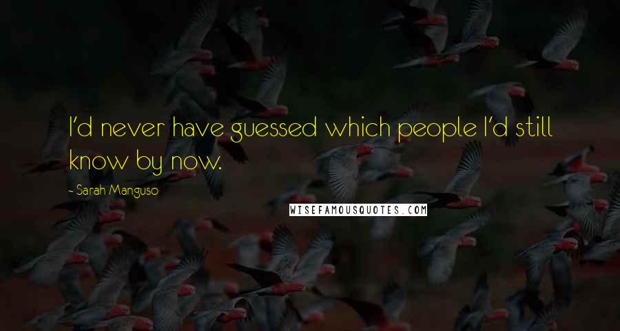 Sarah Manguso Quotes: I'd never have guessed which people I'd still know by now.