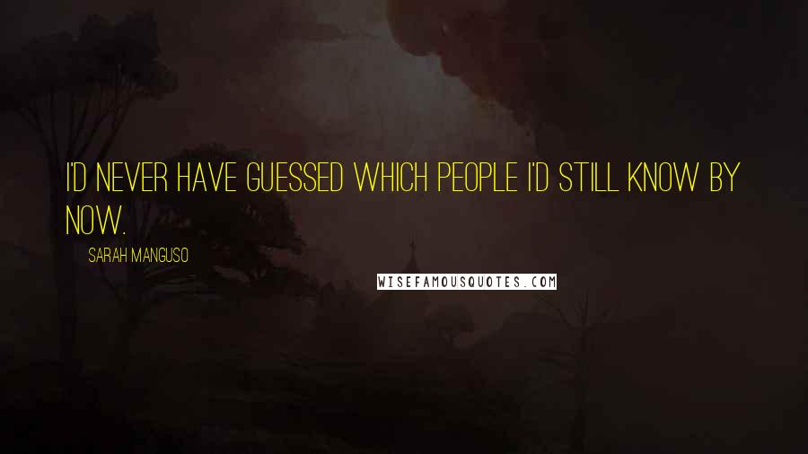 Sarah Manguso Quotes: I'd never have guessed which people I'd still know by now.