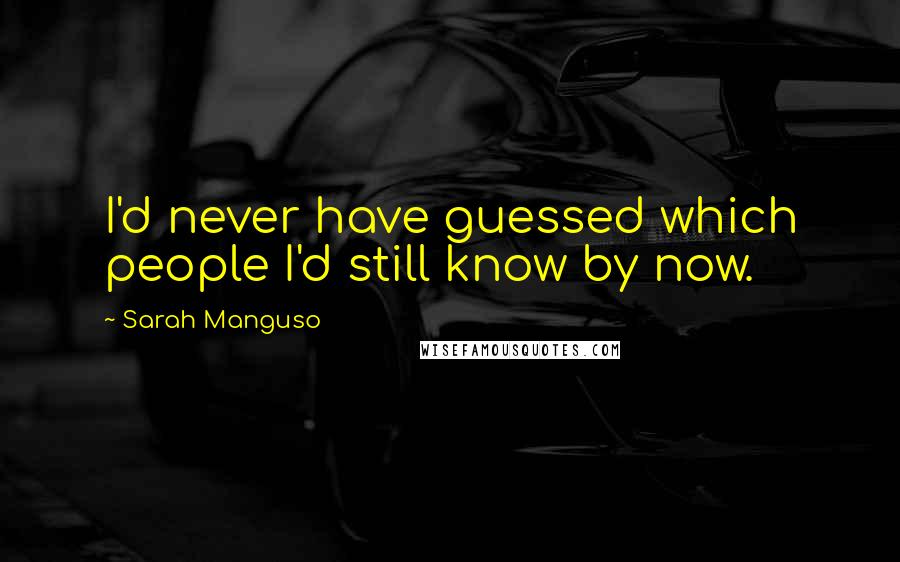 Sarah Manguso Quotes: I'd never have guessed which people I'd still know by now.