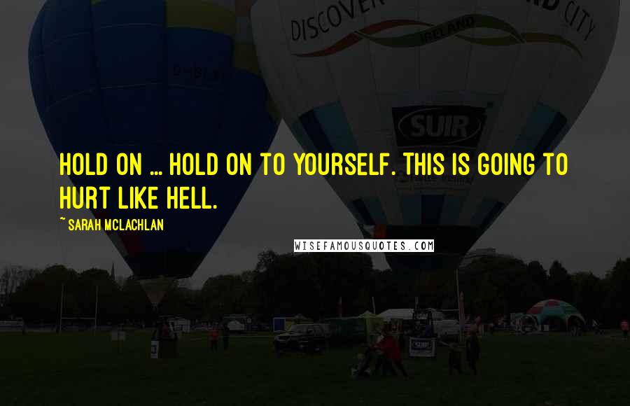 Sarah McLachlan Quotes: Hold on ... Hold on to yourself. This is going to hurt like hell.