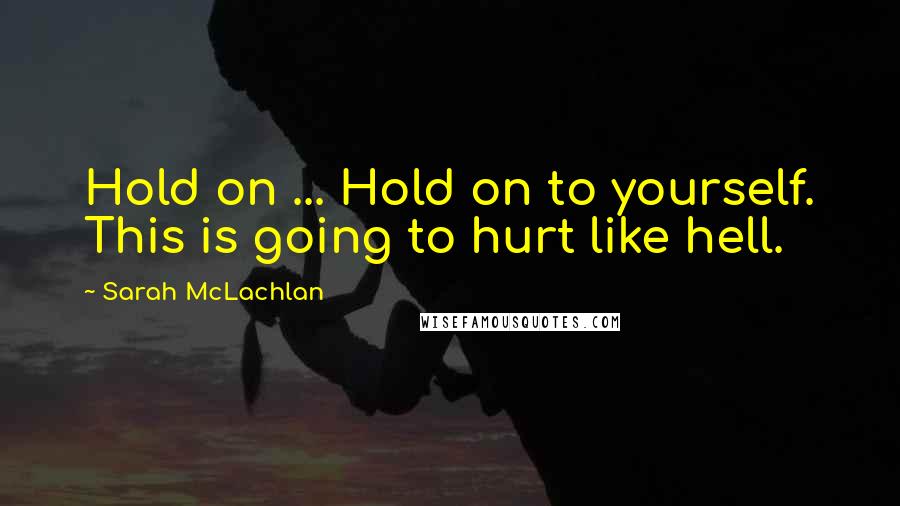 Sarah McLachlan Quotes: Hold on ... Hold on to yourself. This is going to hurt like hell.