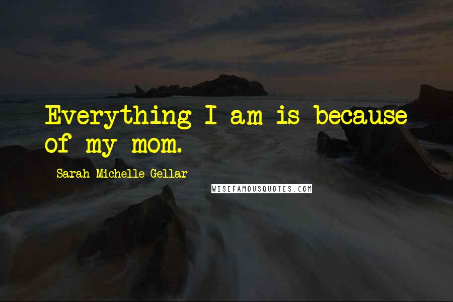 Sarah Michelle Gellar Quotes: Everything I am is because of my mom.