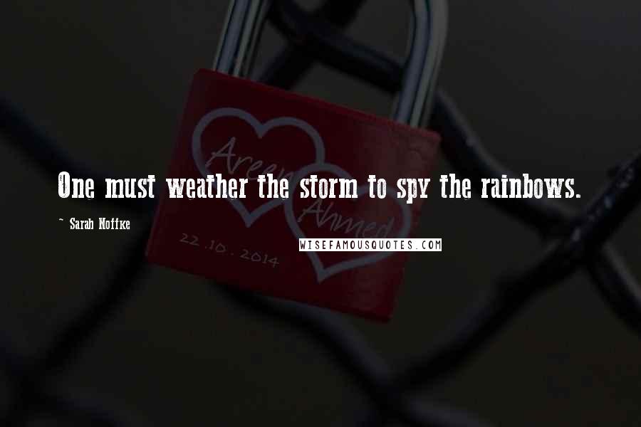 Sarah Noffke Quotes: One must weather the storm to spy the rainbows.