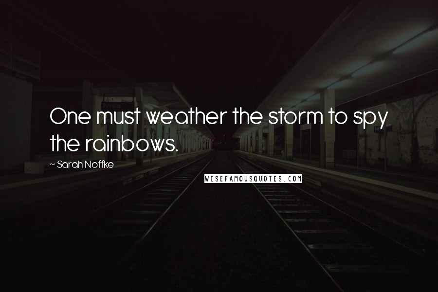 Sarah Noffke Quotes: One must weather the storm to spy the rainbows.