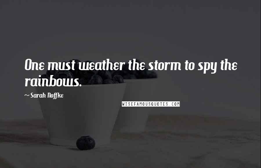 Sarah Noffke Quotes: One must weather the storm to spy the rainbows.