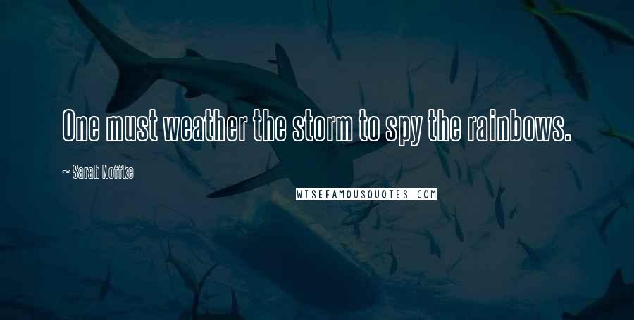 Sarah Noffke Quotes: One must weather the storm to spy the rainbows.