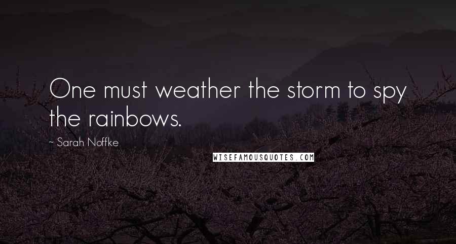 Sarah Noffke Quotes: One must weather the storm to spy the rainbows.