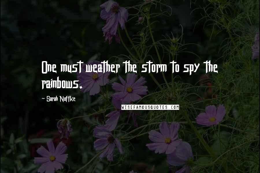 Sarah Noffke Quotes: One must weather the storm to spy the rainbows.
