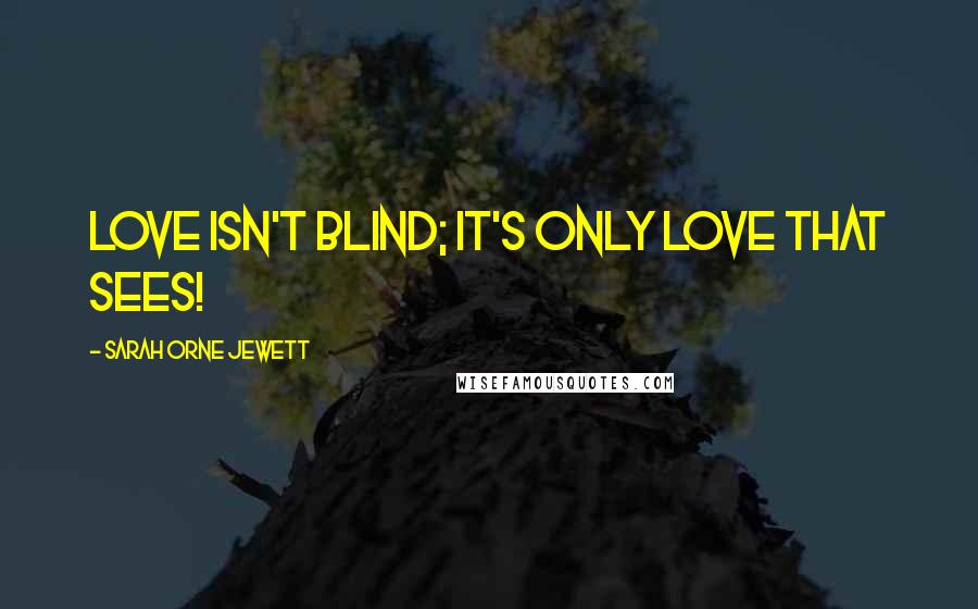 Sarah Orne Jewett Quotes: Love isn't blind; it's only love that sees!