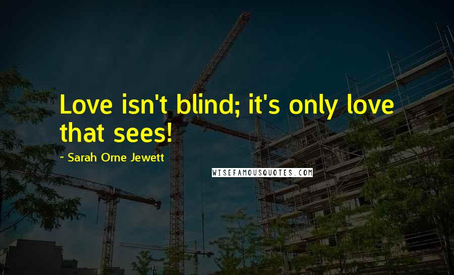 Sarah Orne Jewett Quotes: Love isn't blind; it's only love that sees!