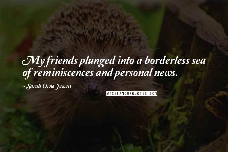 Sarah Orne Jewett Quotes: My friends plunged into a borderless sea of reminiscences and personal news.