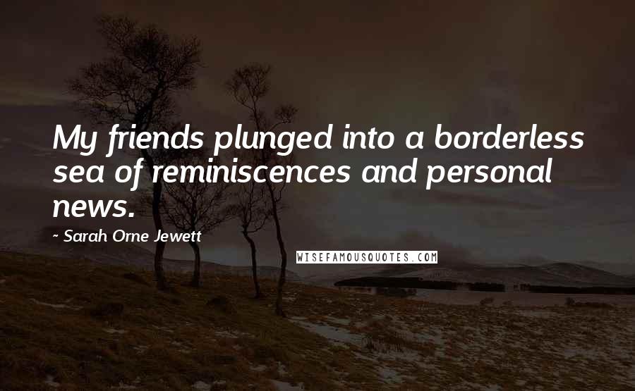 Sarah Orne Jewett Quotes: My friends plunged into a borderless sea of reminiscences and personal news.