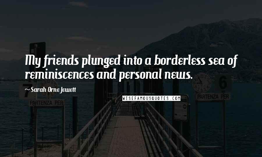Sarah Orne Jewett Quotes: My friends plunged into a borderless sea of reminiscences and personal news.