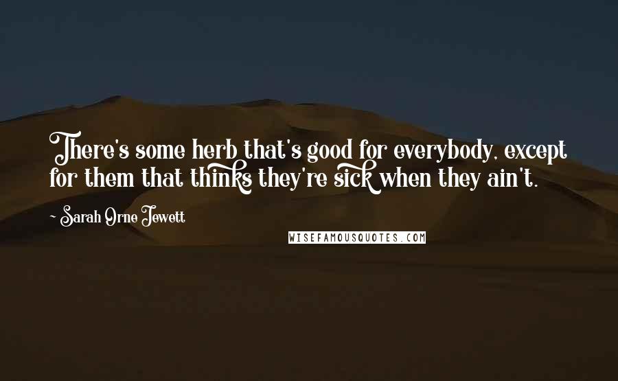 Sarah Orne Jewett Quotes: There's some herb that's good for everybody, except for them that thinks they're sick when they ain't.