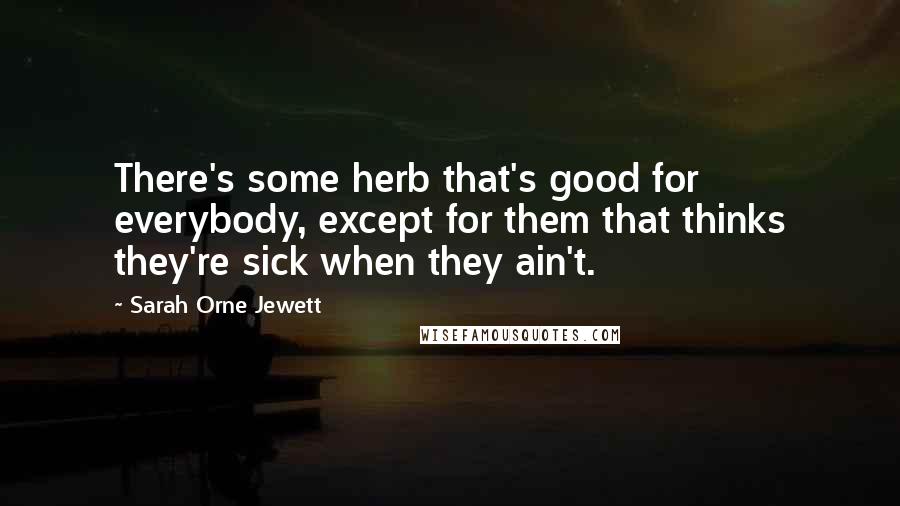 Sarah Orne Jewett Quotes: There's some herb that's good for everybody, except for them that thinks they're sick when they ain't.