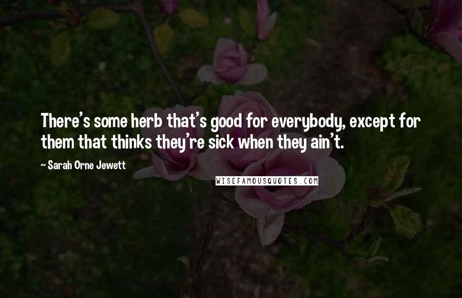 Sarah Orne Jewett Quotes: There's some herb that's good for everybody, except for them that thinks they're sick when they ain't.