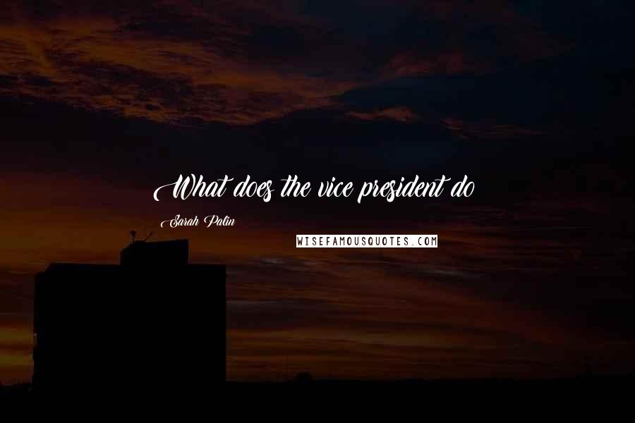 Sarah Palin Quotes: What does the vice president do?