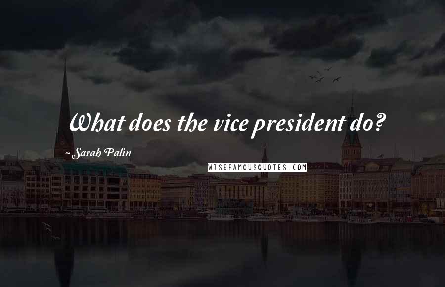 Sarah Palin Quotes: What does the vice president do?
