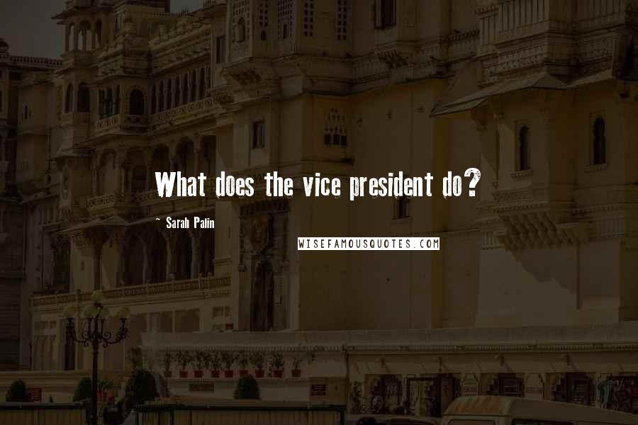 Sarah Palin Quotes: What does the vice president do?