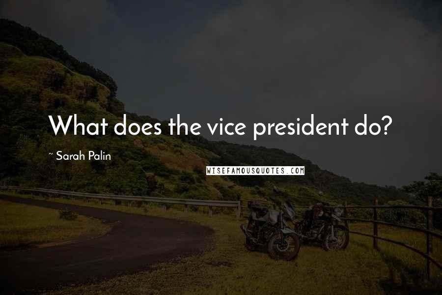 Sarah Palin Quotes: What does the vice president do?
