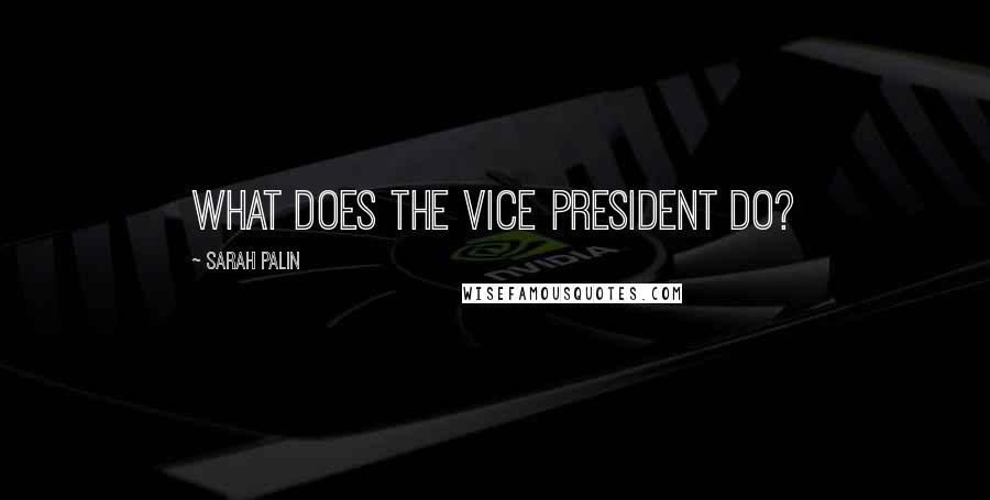 Sarah Palin Quotes: What does the vice president do?