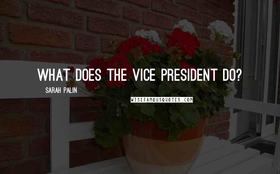 Sarah Palin Quotes: What does the vice president do?