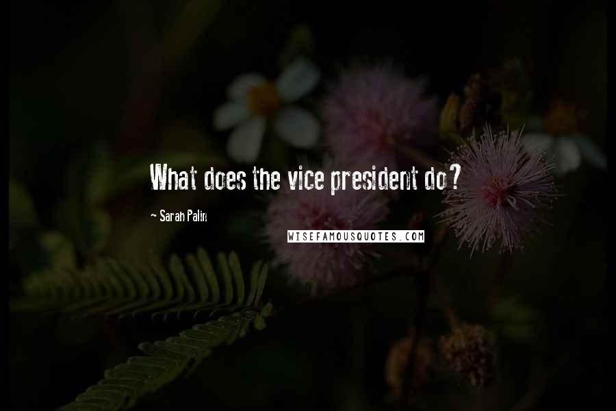 Sarah Palin Quotes: What does the vice president do?