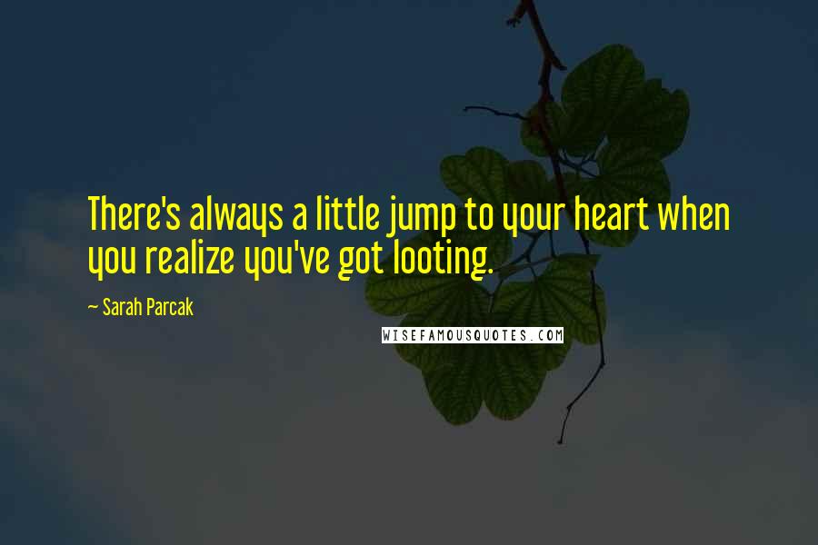 Sarah Parcak Quotes: There's always a little jump to your heart when you realize you've got looting.