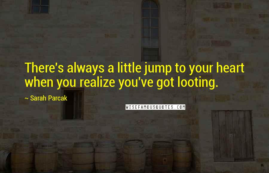 Sarah Parcak Quotes: There's always a little jump to your heart when you realize you've got looting.