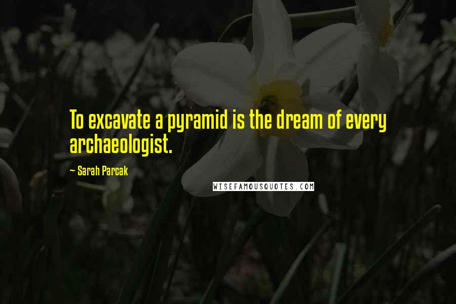 Sarah Parcak Quotes: To excavate a pyramid is the dream of every archaeologist.