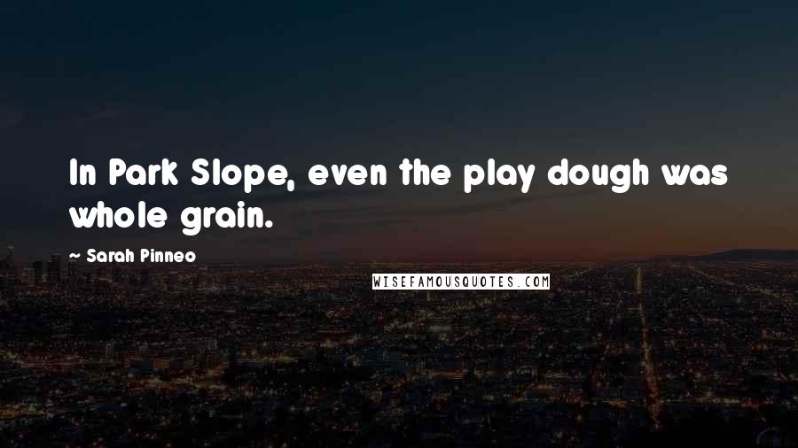 Sarah Pinneo Quotes: In Park Slope, even the play dough was whole grain.