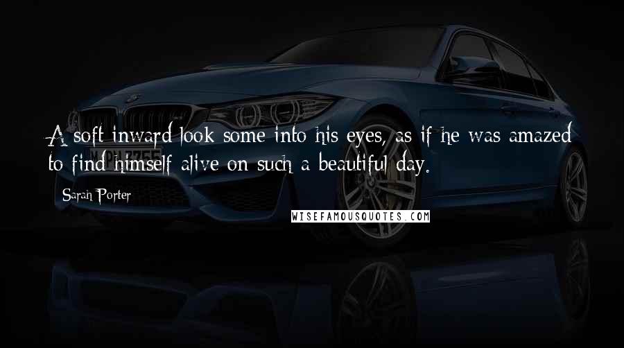 Sarah Porter Quotes: A soft inward look some into his eyes, as if he was amazed to find himself alive on such a beautiful day.