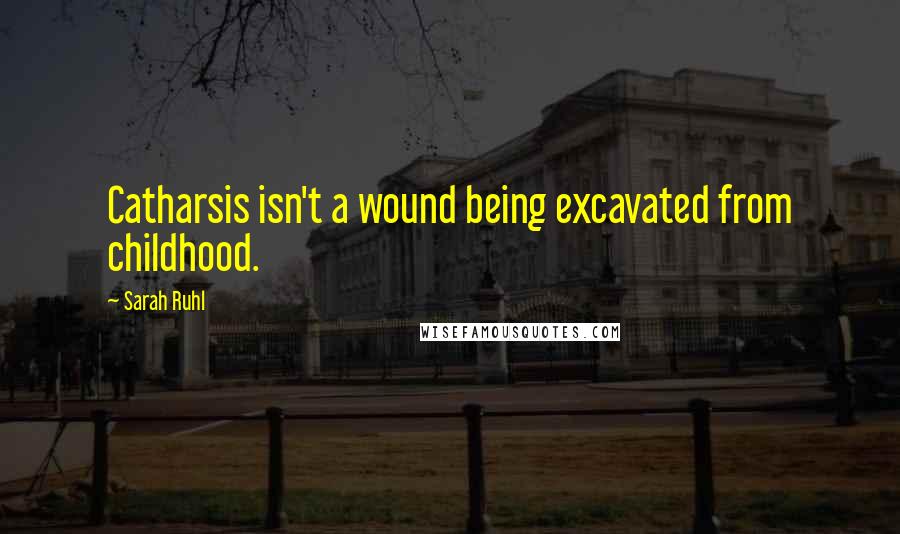 Sarah Ruhl Quotes: Catharsis isn't a wound being excavated from childhood.