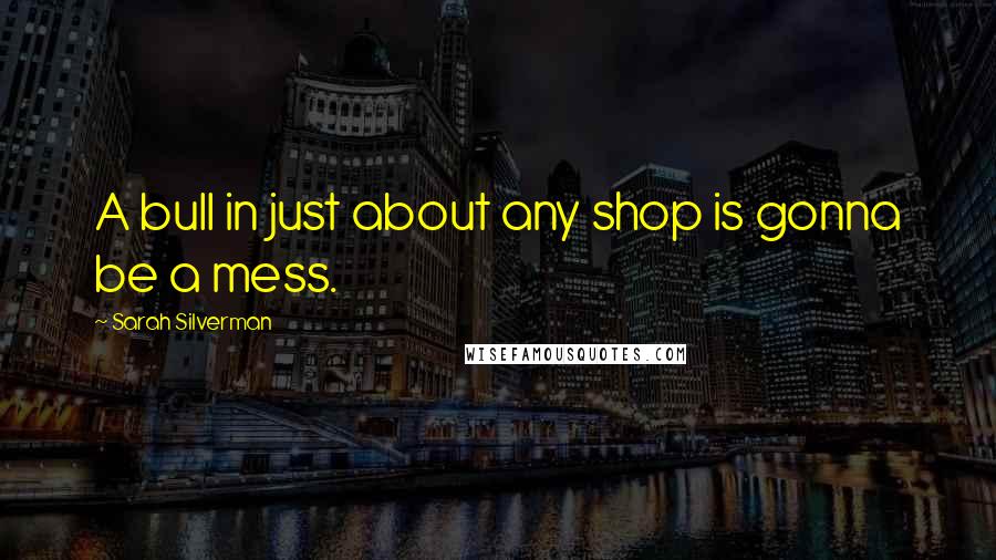 Sarah Silverman Quotes: A bull in just about any shop is gonna be a mess.