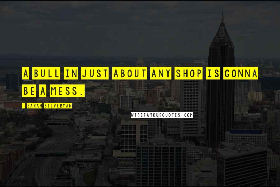 Sarah Silverman Quotes: A bull in just about any shop is gonna be a mess.