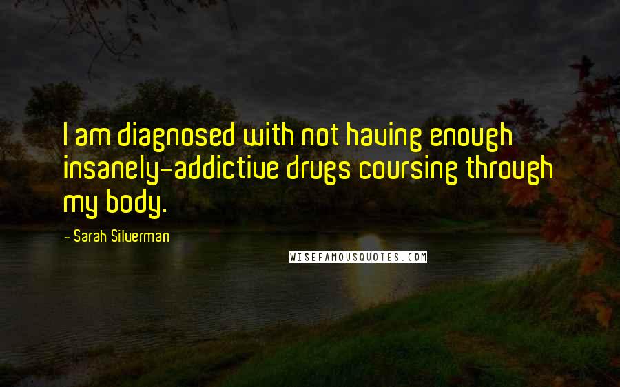 Sarah Silverman Quotes: I am diagnosed with not having enough insanely-addictive drugs coursing through my body.
