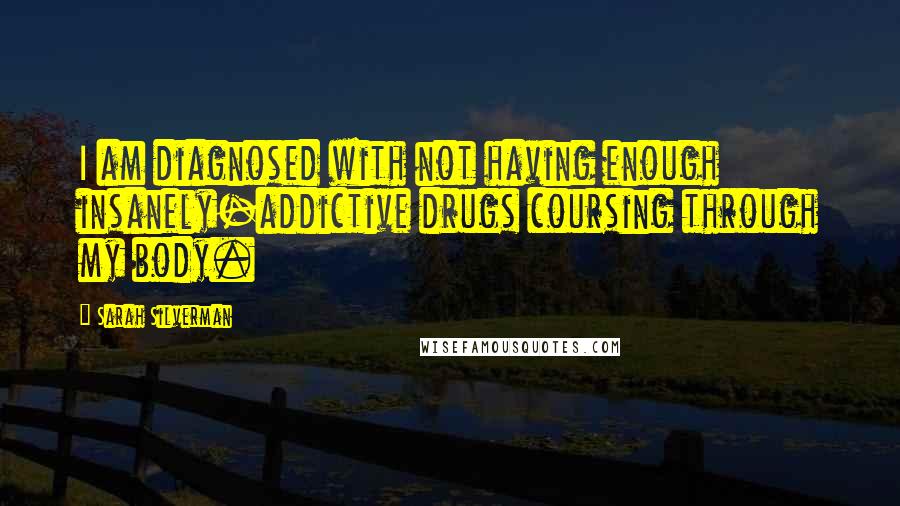 Sarah Silverman Quotes: I am diagnosed with not having enough insanely-addictive drugs coursing through my body.