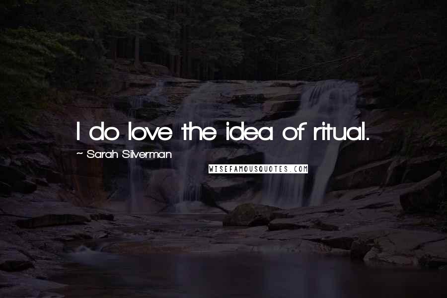 Sarah Silverman Quotes: I do love the idea of ritual.