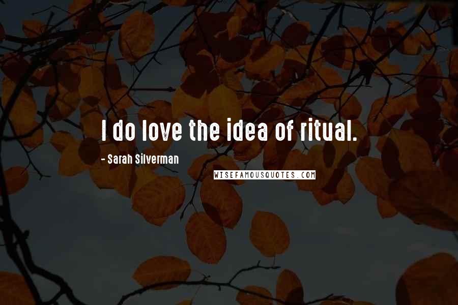 Sarah Silverman Quotes: I do love the idea of ritual.