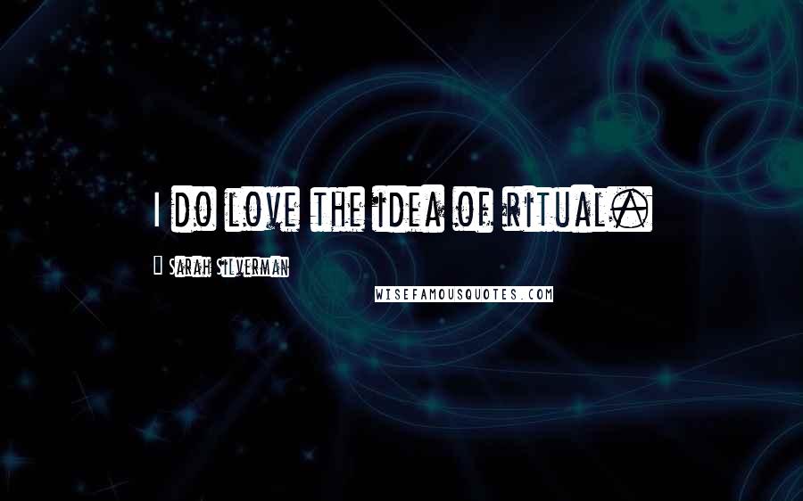 Sarah Silverman Quotes: I do love the idea of ritual.