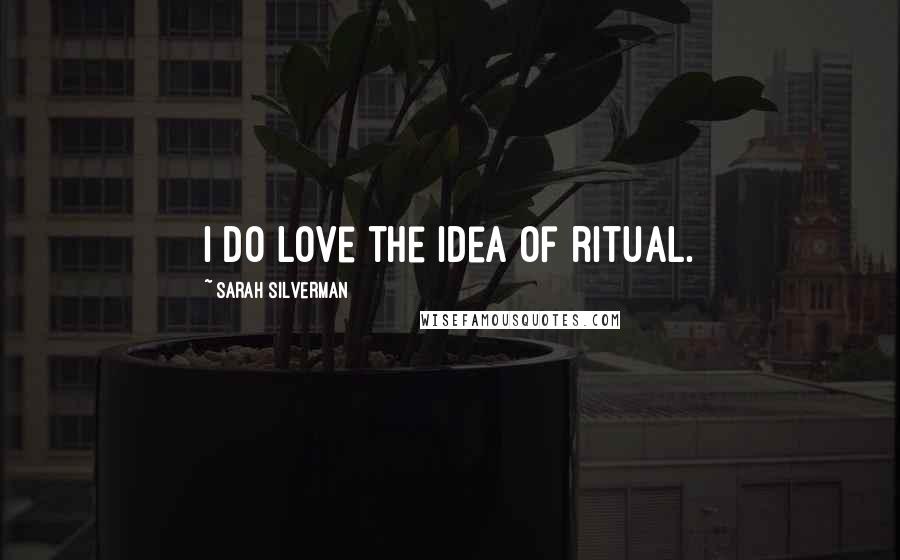 Sarah Silverman Quotes: I do love the idea of ritual.