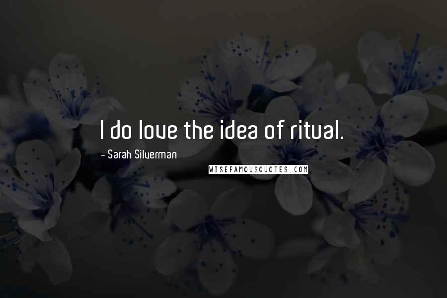 Sarah Silverman Quotes: I do love the idea of ritual.