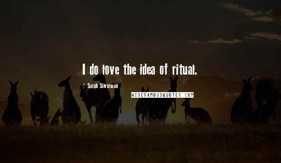 Sarah Silverman Quotes: I do love the idea of ritual.